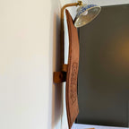 “Suspended Moment” - A Wall Sculpture Lamp Featuring 1987 Chair Back & 1920s-40s Antique Bowl