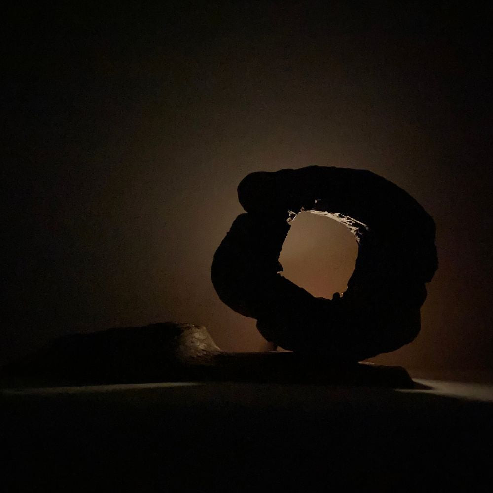 “Altar of Time & Cloud” Sculpture in Fragrant Sandalwood and Lightning-Struck Wood