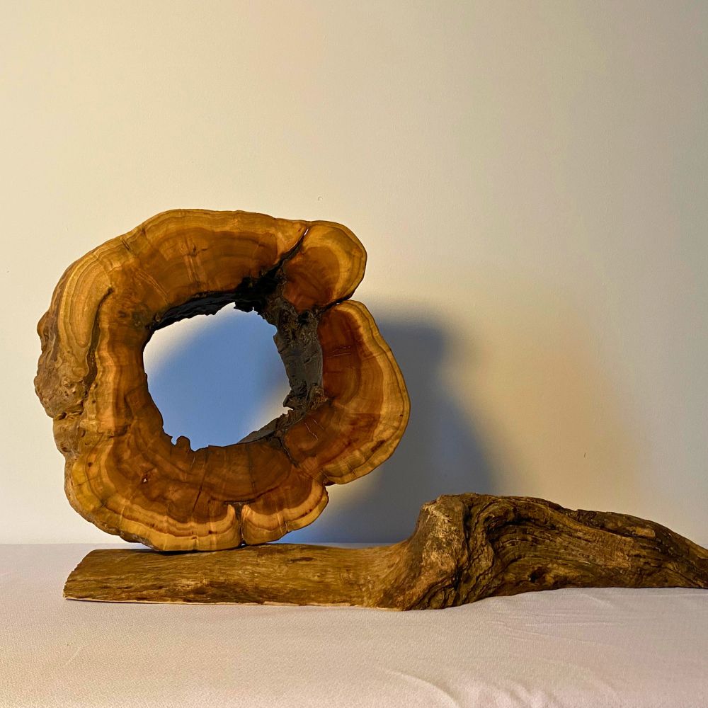 “Altar of Time & Cloud” Sculpture in Fragrant Sandalwood and Lightning-Struck Wood