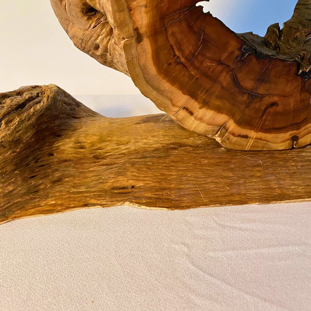 “Altar of Time & Cloud” Sculpture in Fragrant Sandalwood and Lightning-Struck Wood