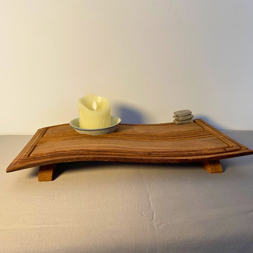 Harbor of Light -A Meditative Sculpture from Reclaimed Wood & Ceramic Bowl, Symbolizing the Journey to Inner Peace