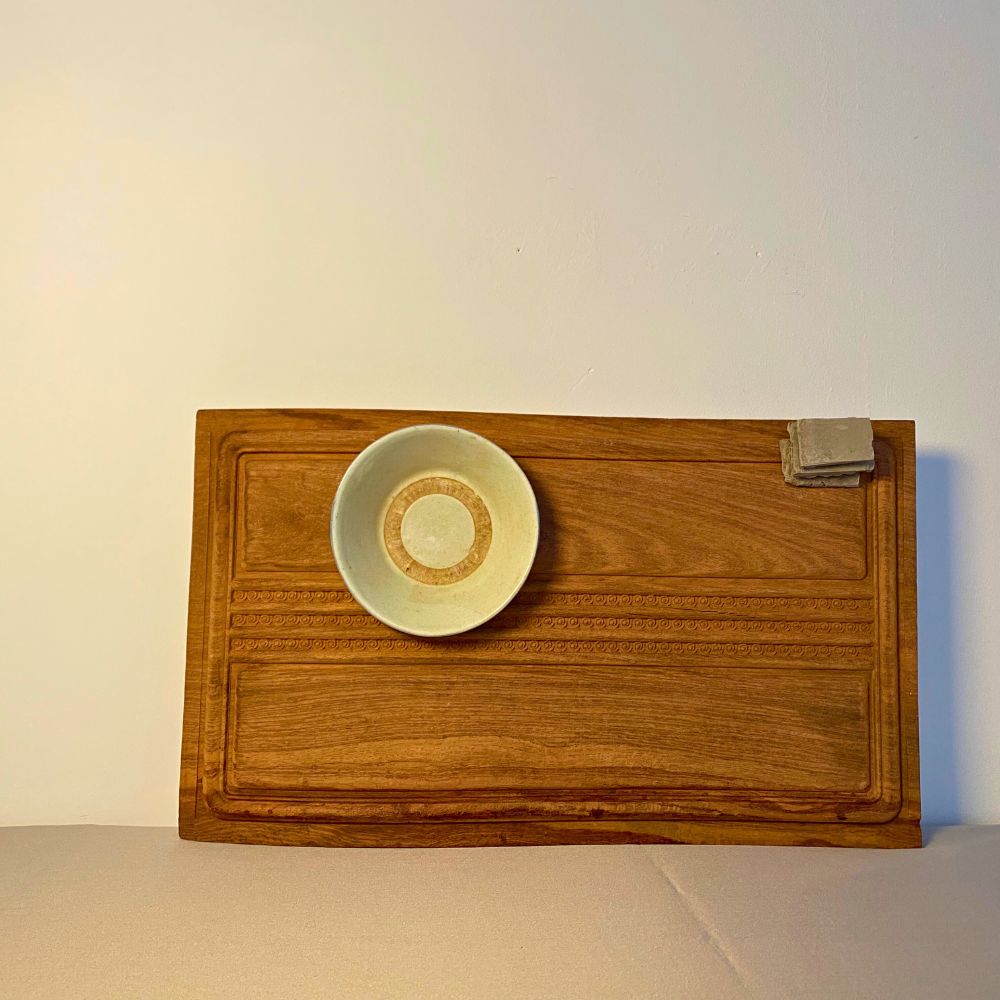 Harbor of Light -A Meditative Sculpture from Reclaimed Wood & Ceramic Bowl, Symbolizing the Journey to Inner Peace