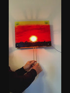 Sunrise Sunset Kinetic Wall Art - Handcrafted Moving Sculpture by Loom & Drift